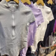 بادی جلو زیپی نیم آستین یقه 5 سانتی