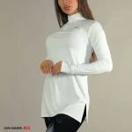 تونیک ورزشی زنانه نیم زیپ بغل چاک دار کد 815