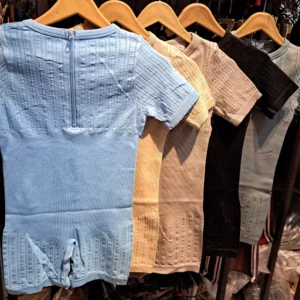 رامپر نیم آستین تور دار یقه باز