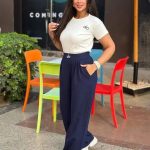 شلوار بگ وارداتی زنانه سورمه ای