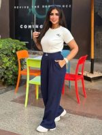 شلوار بگ وارداتی زنانه سورمه ای