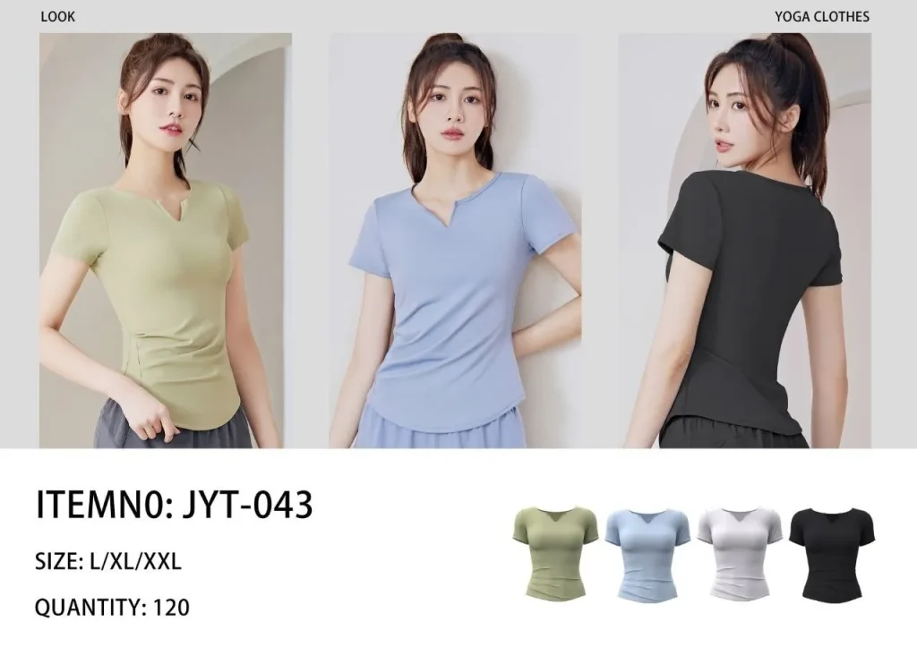 تیشرت اسپندکس ورزشی زنانه بغل چین دار مدل فلامینگو 026