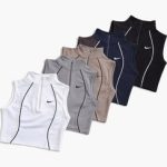 کراپ ورزشی دخترانه مغزی دار Zip Up کد 658 - تصویر 13