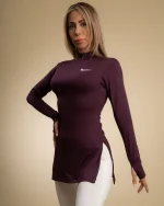 تونیک ورزشی زنانه نیم زیپ ریون نایک