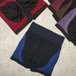 شورتک ورزشی زنانه طرح دار سیملس پشت چین دار وارداتی