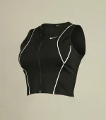 کراپ ورزشی دخترانه مغزی دار Zip Up کد 658