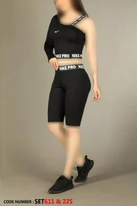 ست کراپ و بایکر نوشته دار خاص ورزشی زنانه نایک پرو