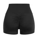 شورتک سیملس پشت چین زنانه تک رنگ مشکی